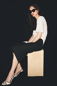 PATENT-EFFECT HEELED SANDALS