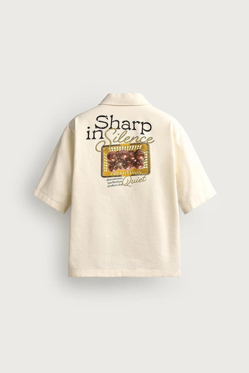 RELAXED FIT CHERRY PRINT SHIRT
