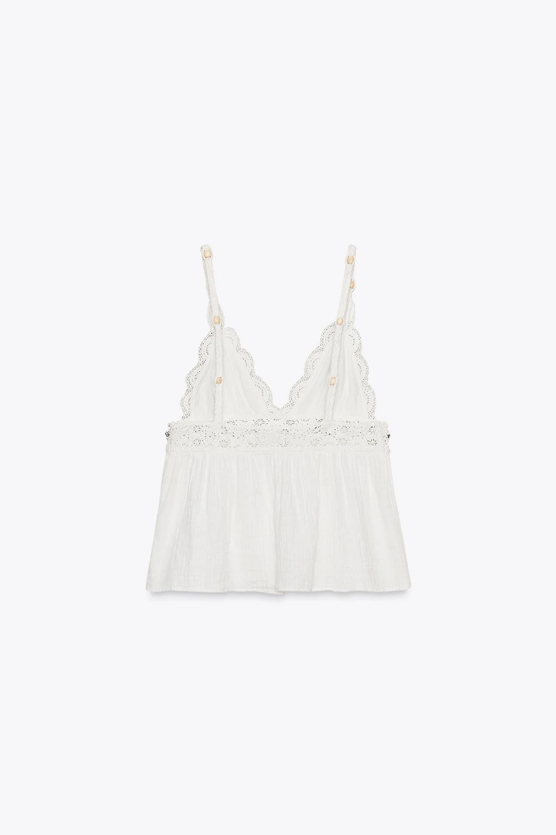 CROCHET & BEADED MIXED TOP