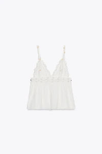 CROCHET & BEADED MIXED TOP