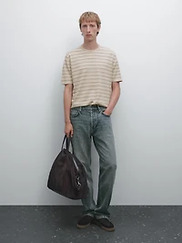 Striped lightweight knit T-shirt