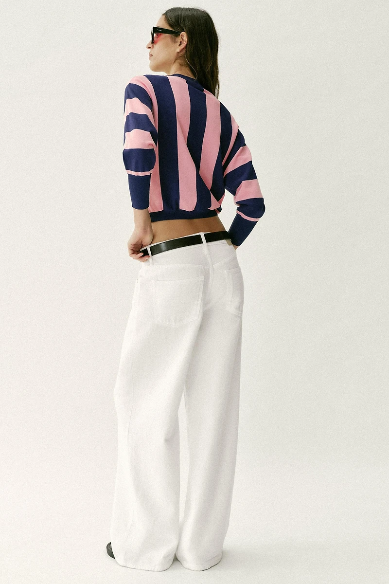 STRIPED KNIT SWEATSHIRT