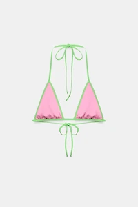 CONTRASTING TRIANGLE BIKINI TOP