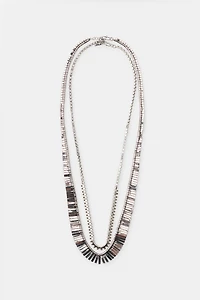 2-PACK METALLIC PLATE SHIMMER NECKLACES