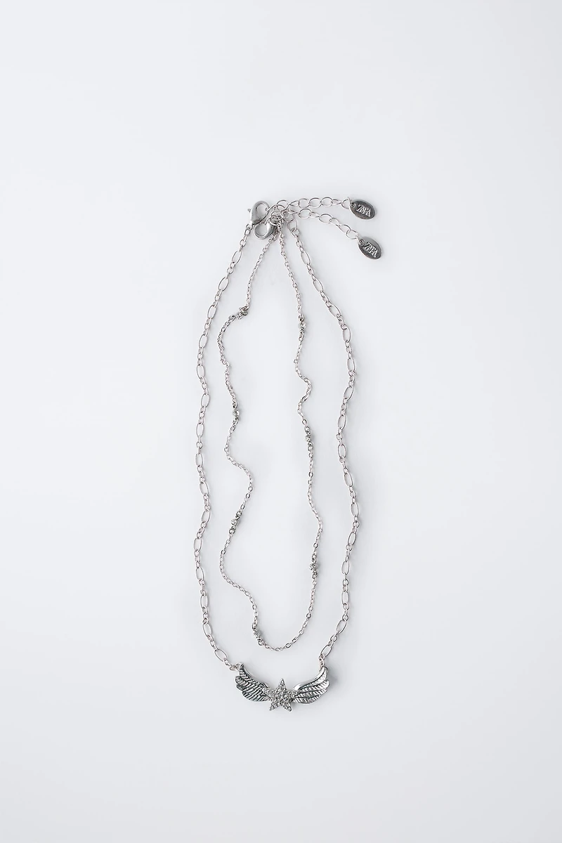 PACK OF TWO WING PENDANT NECKLACES