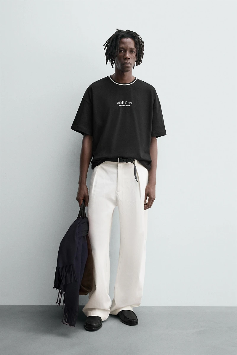 RAISED PRINT TEXT T-SHIRT