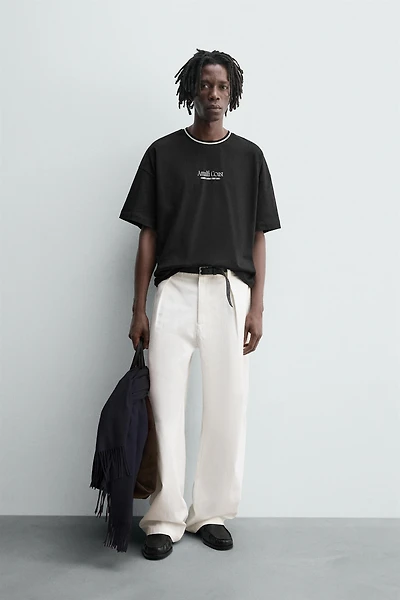 RAISED PRINT TEXT T-SHIRT