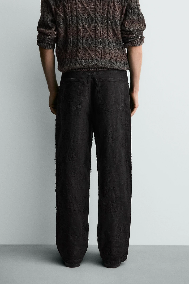 TEXTURED JACQUARD PANTS