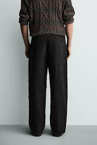 TEXTURED JACQUARD PANTS
