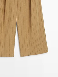 Darted wide-leg trousers