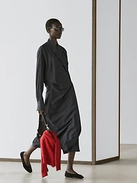 Midi dress with draped detail