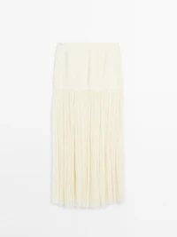Long silk blend skirt with corset belt - Studio