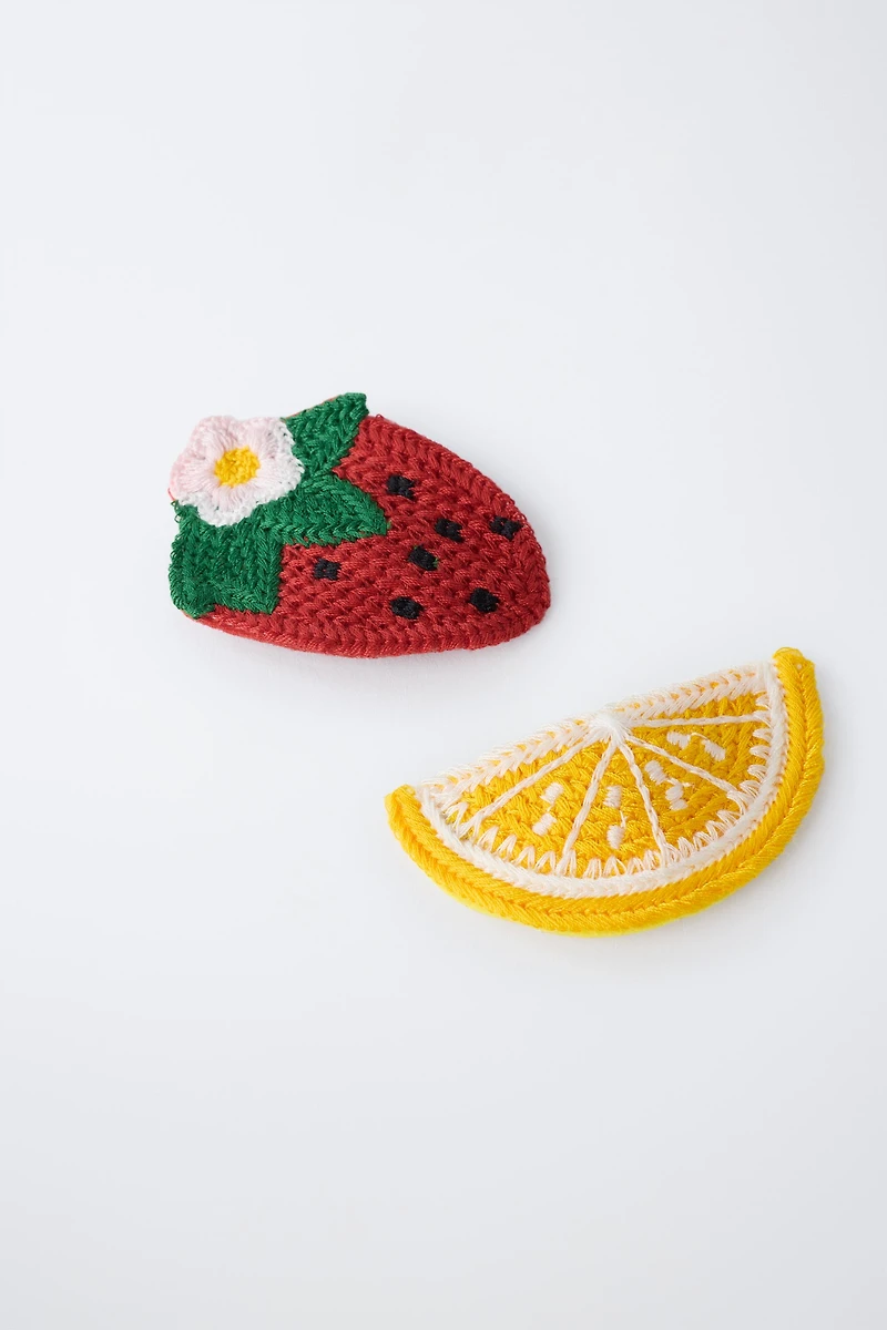 TWO-PACK OF CROCHET FRUIT CLIPS