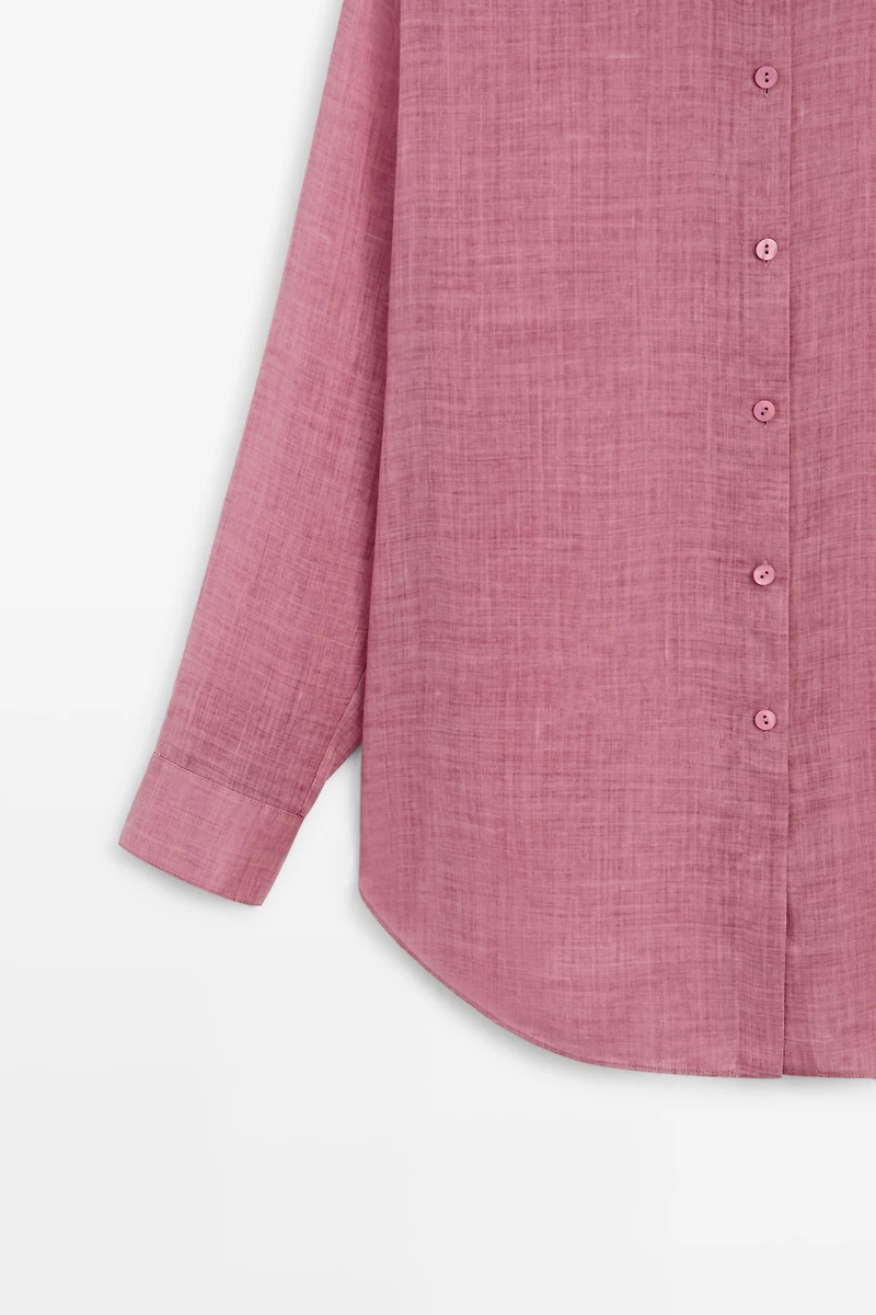 Flowing ramie blend shirt