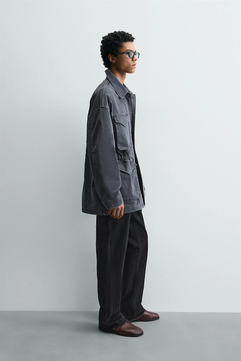 WASHED COTTON TEXTURED PARKA