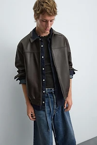 BLOUSON BOMBER MATIÈRE SYNTHÉTIQUE