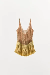LIMITED EDITION COMBINED BEADED RUFFLE BODYSUIT