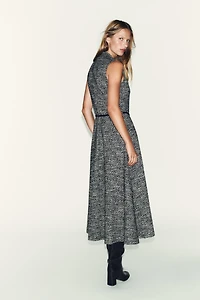 TEXTURED BELTED DRESS