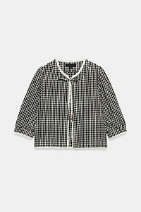 CROCHET GINGHAM CHECK JACKET