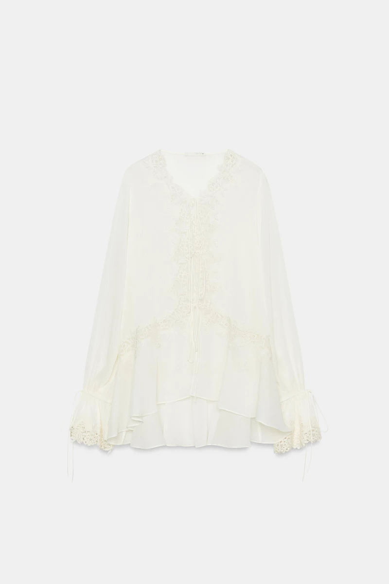 ZW COLLECTION COMBINATION LACE BLOUSE