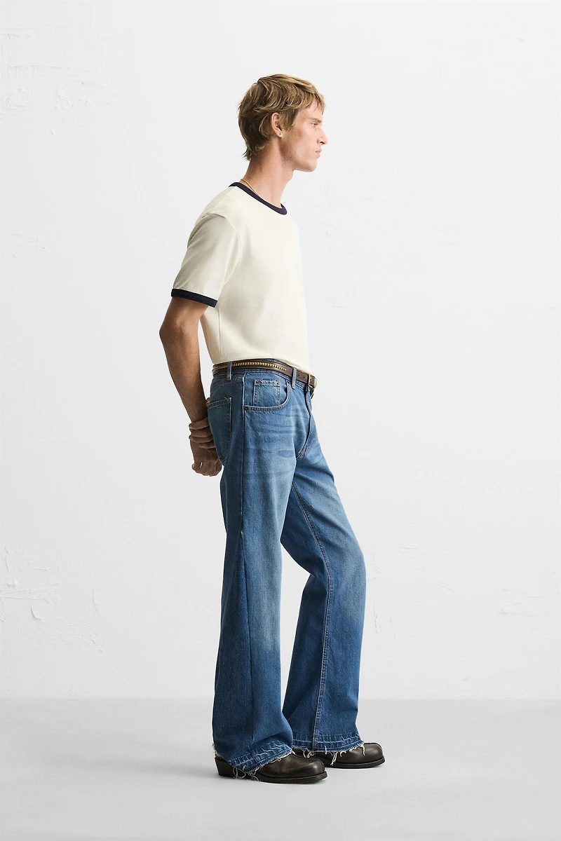 BASIC CONTRAST RIBBED T-SHIRT
