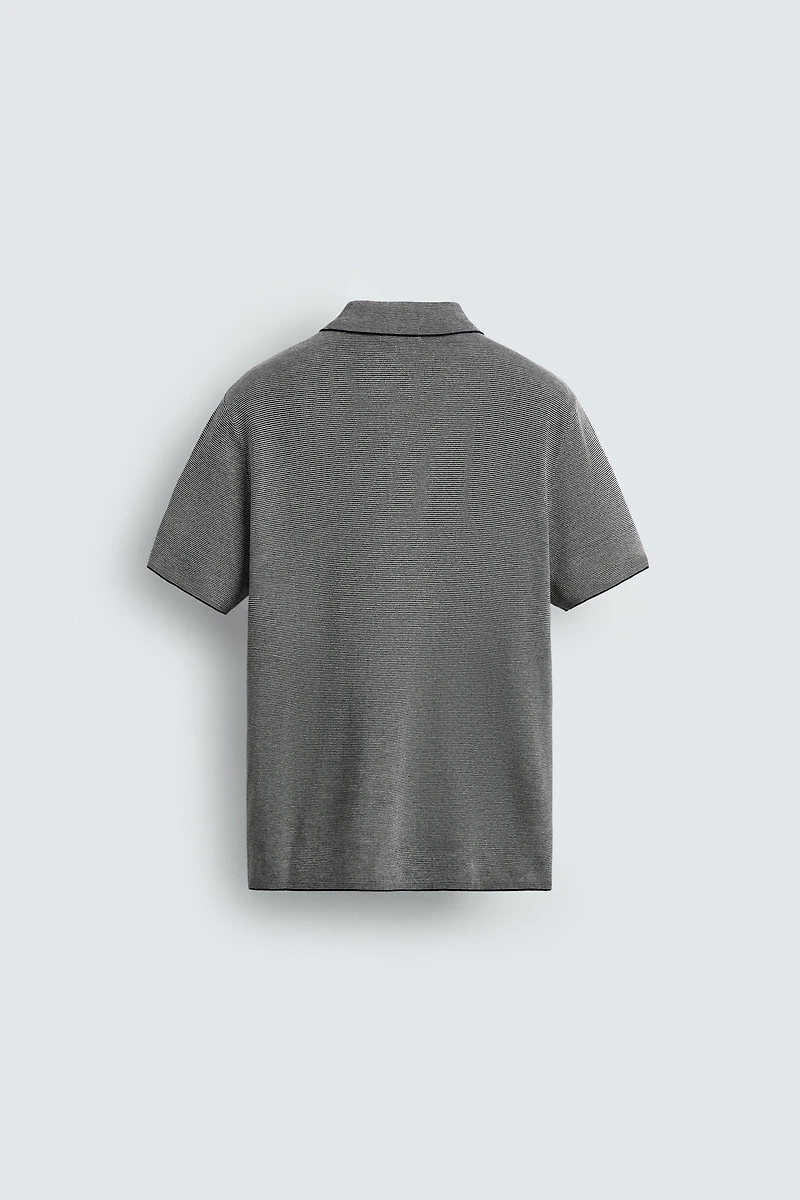 REGULAR FIT CONTRAST KNIT POLO SHIRT