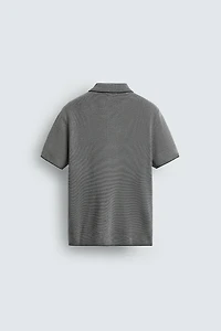 REGULAR FIT CONTRAST KNIT POLO SHIRT