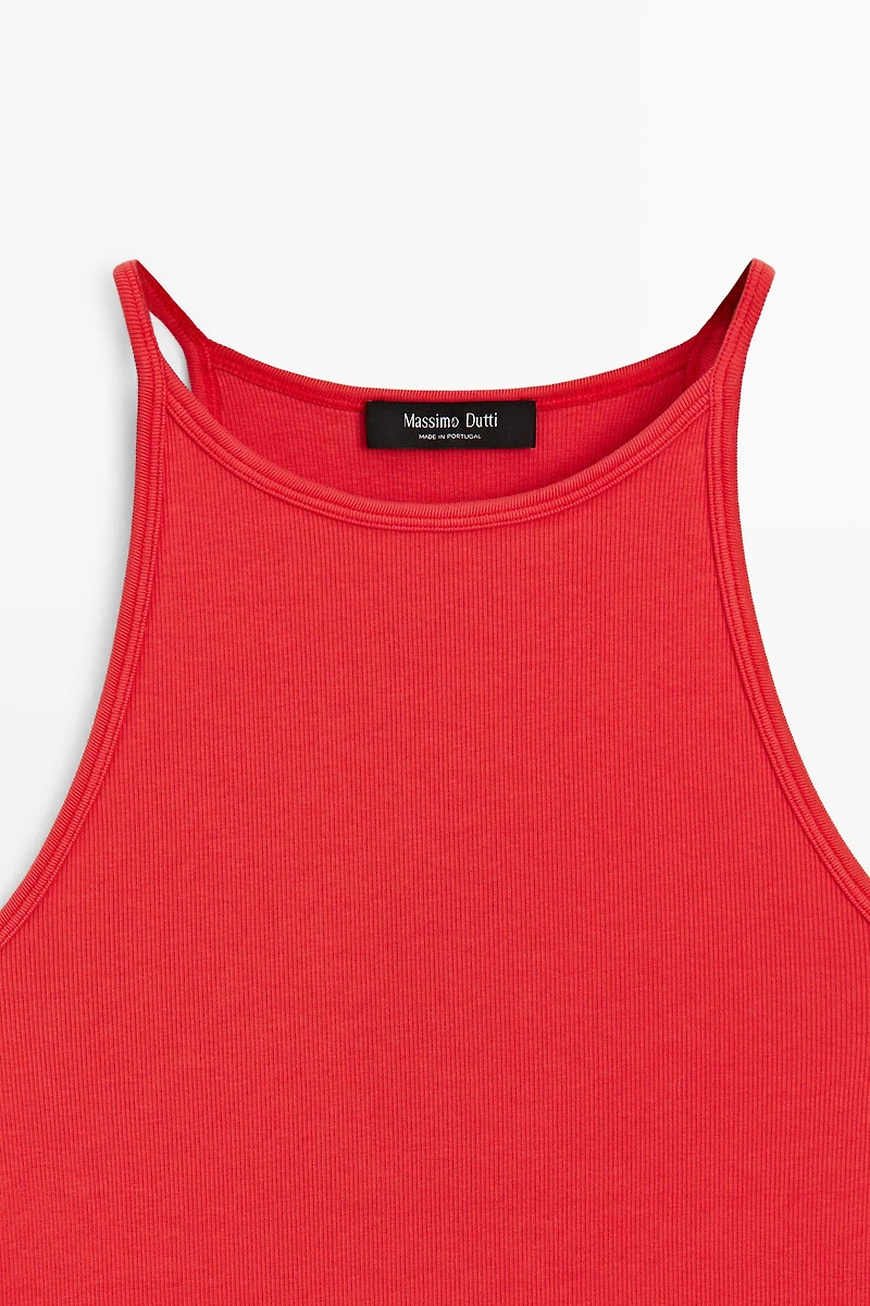 Cotton blend halter top