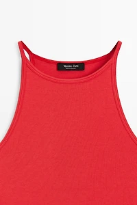 Cotton blend halter top