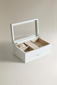 LACQUERED JEWELRY BOX WITH DRAWER
