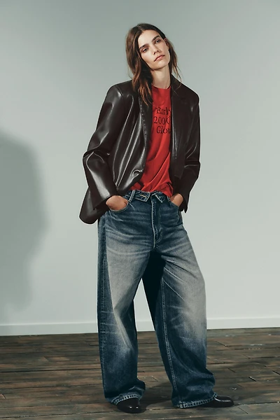 BLAZER DROIT MATIÈRE SYNTHÈTIQUE