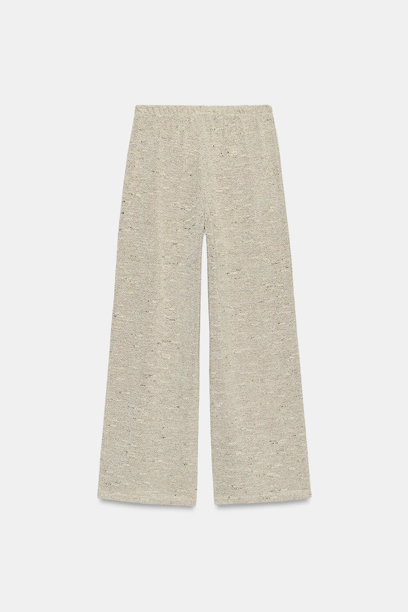 WIDE LEG TEXTURED PANTS