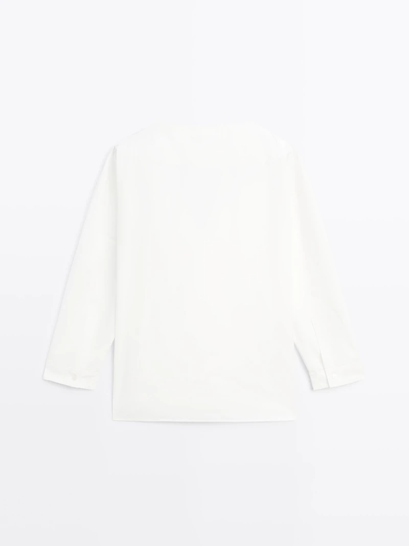 Blouse cache-cœur 100 % coton