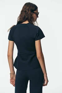 KNIT PEPLUM TOP