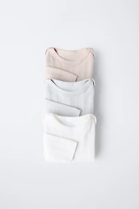 6 MONTHS-3 YEARS/ THREE-PACK OF LONG SLEEVE BODYSUITS