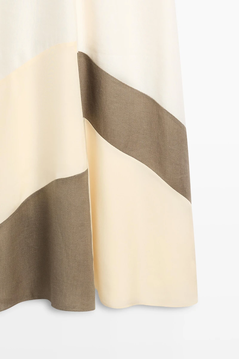 Contrast flowing midi dress