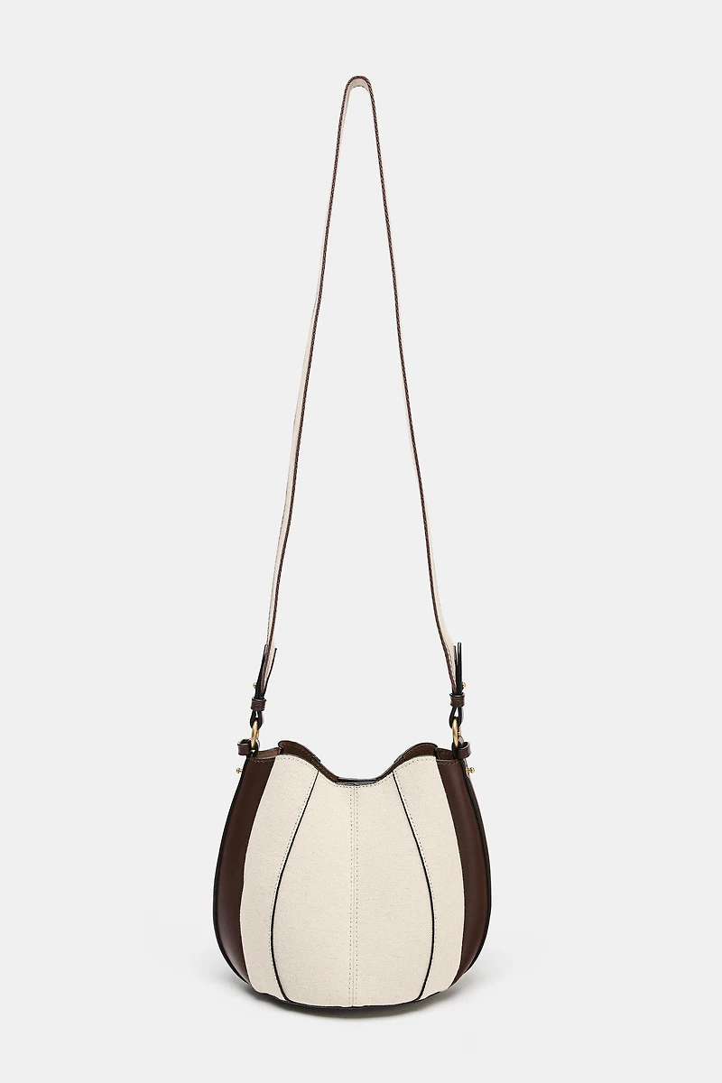 TOPSTITCHED BUCKET BAG