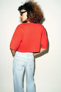CROPPED KNIT CARDIGAN