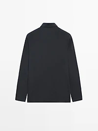 Pull polo en maille de laine mélangée