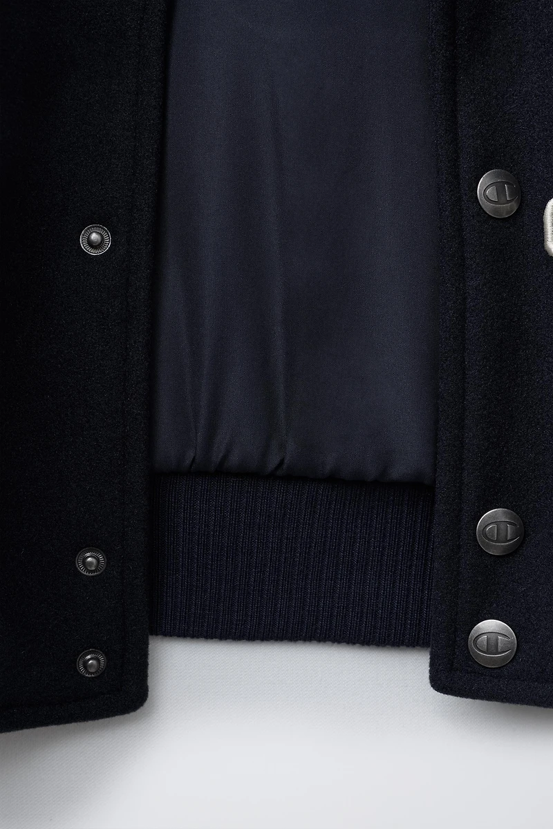 CHAMPION ® X ZARA PATCH CLOTH BOMBER JACKET