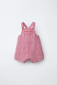 GINGHAM CHECK OVERALL SHORTS