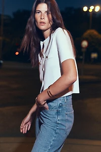 SHORT SLEEVE KNIT CARDIGAN