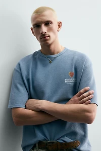 WASHED KNIT GUMMY PRINT T-SHIRT