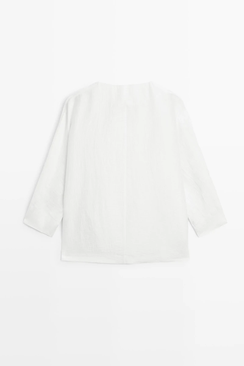 Linen blend overshirt with buttons
