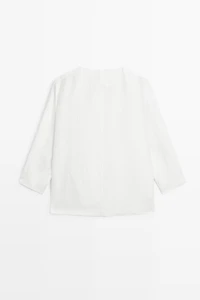 Linen blend overshirt with buttons