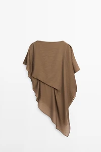 Asymmetric cape-style flowing blouse