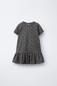 ROBE PIED-DE-POULE CŒURS FLOQUÉS