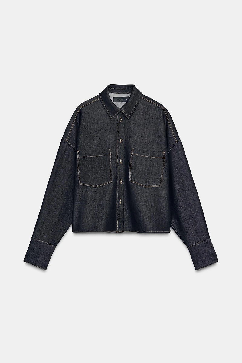 CHEMISE OVERSIZE SURPIQÛRES CONTRASTANTES