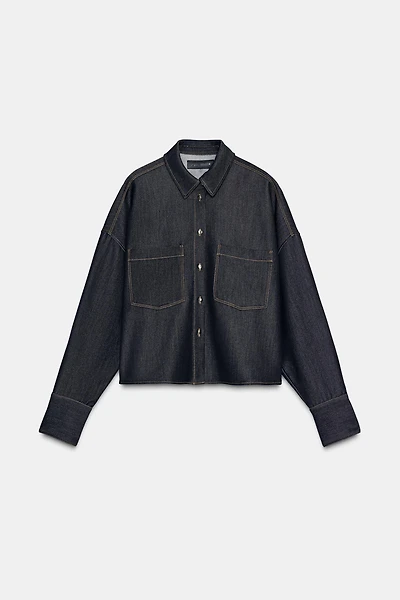 CHEMISE OVERSIZE SURPIQÛRES CONTRASTANTES