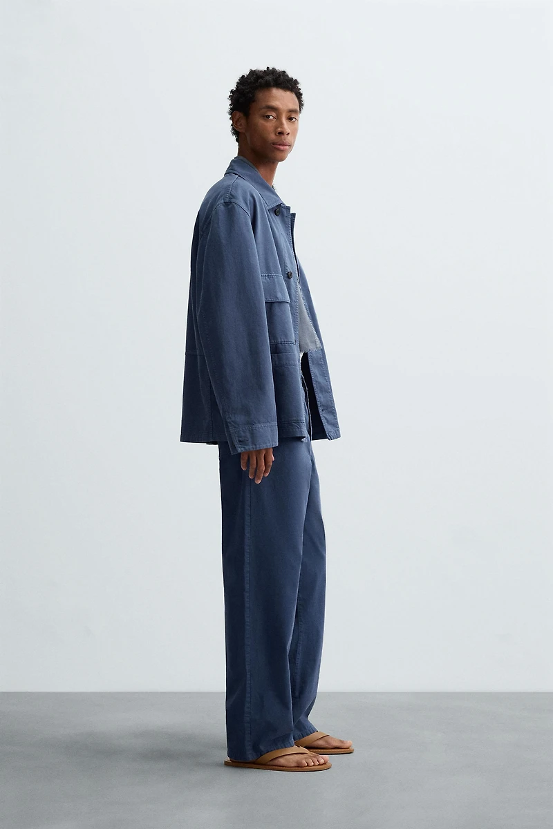WASHED STRAIGHT FIT PANTS